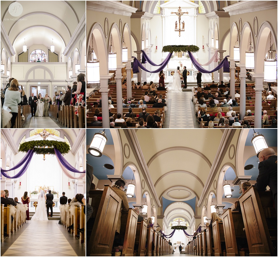 bride and groom getting married at beautiful white church in asbury park new jersey wedding