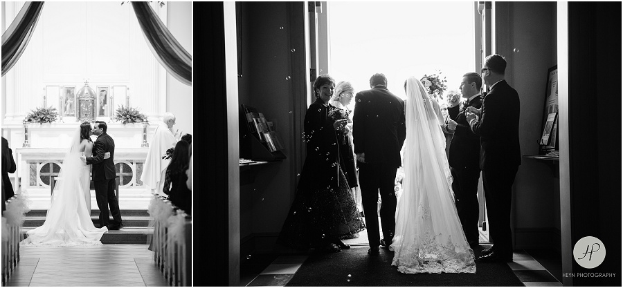 bride and groom leave church after wedding ceremony in asbury park new jersey