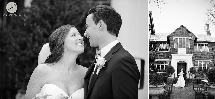black and white bride and groom at spring lake new jersey wedding