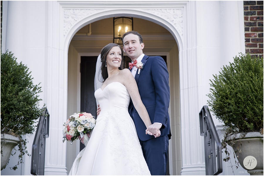 bride and groom at spring lake new jersey wedding