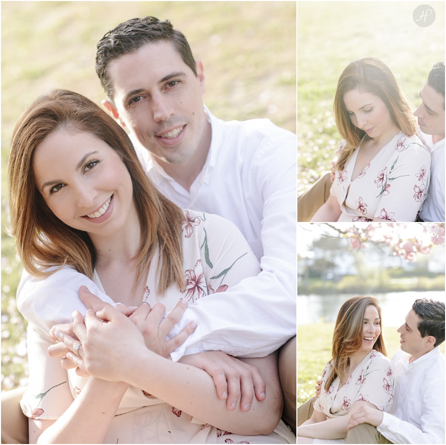 couple at spring lake engagement session in new jersey 