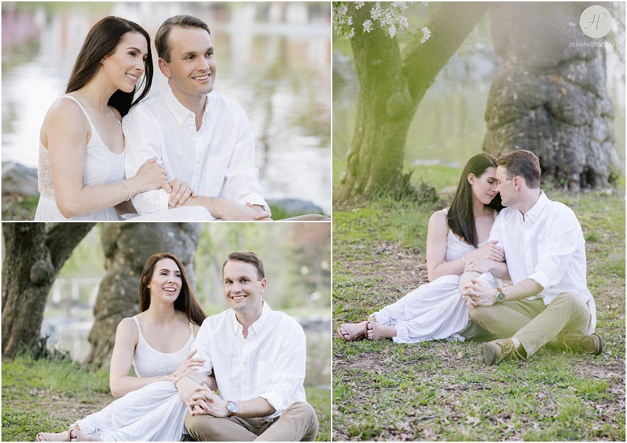 couple in park in downtown westfield engagement session new jersey