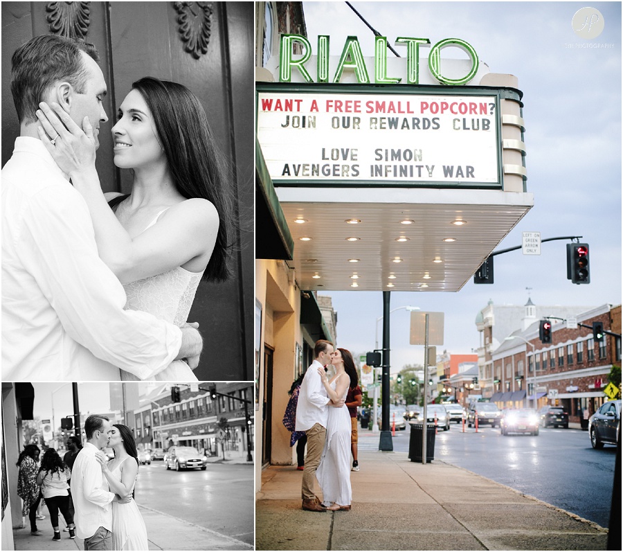 couple in downtown westfield engagement session new jersey