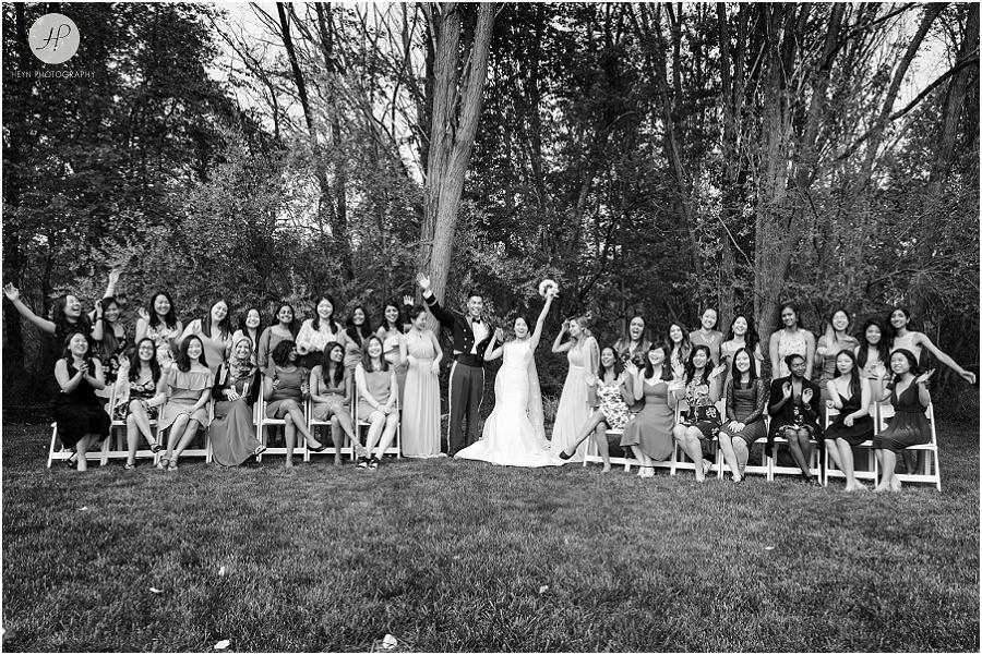 wedding guests at backyard wedding in new jersey 