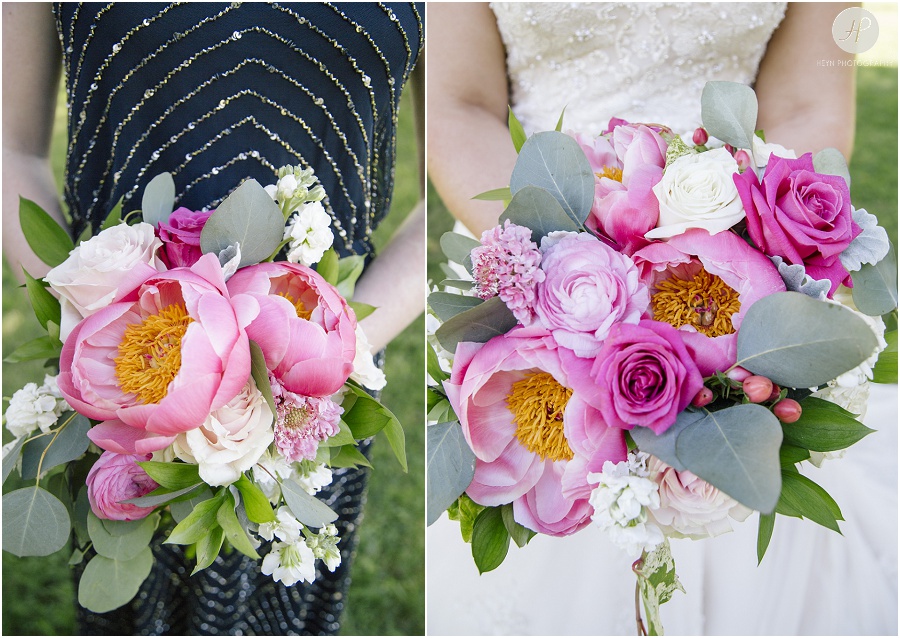 bridal bouquet in spring lake park at clarks landing yacht club