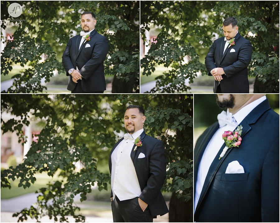 groom portraits in spring lake park at clarks landing yacht club
