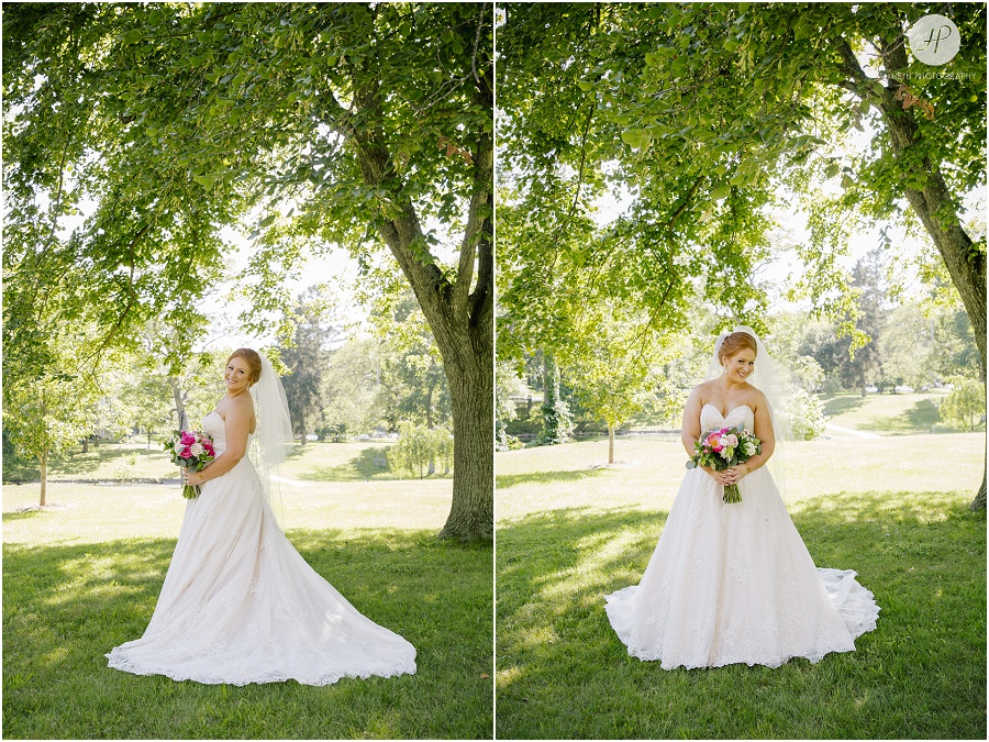 bridal portraits in spring lake park at clarks landing yacht club