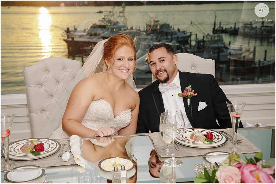 sweetheart table at clarks landing yacht club wedding