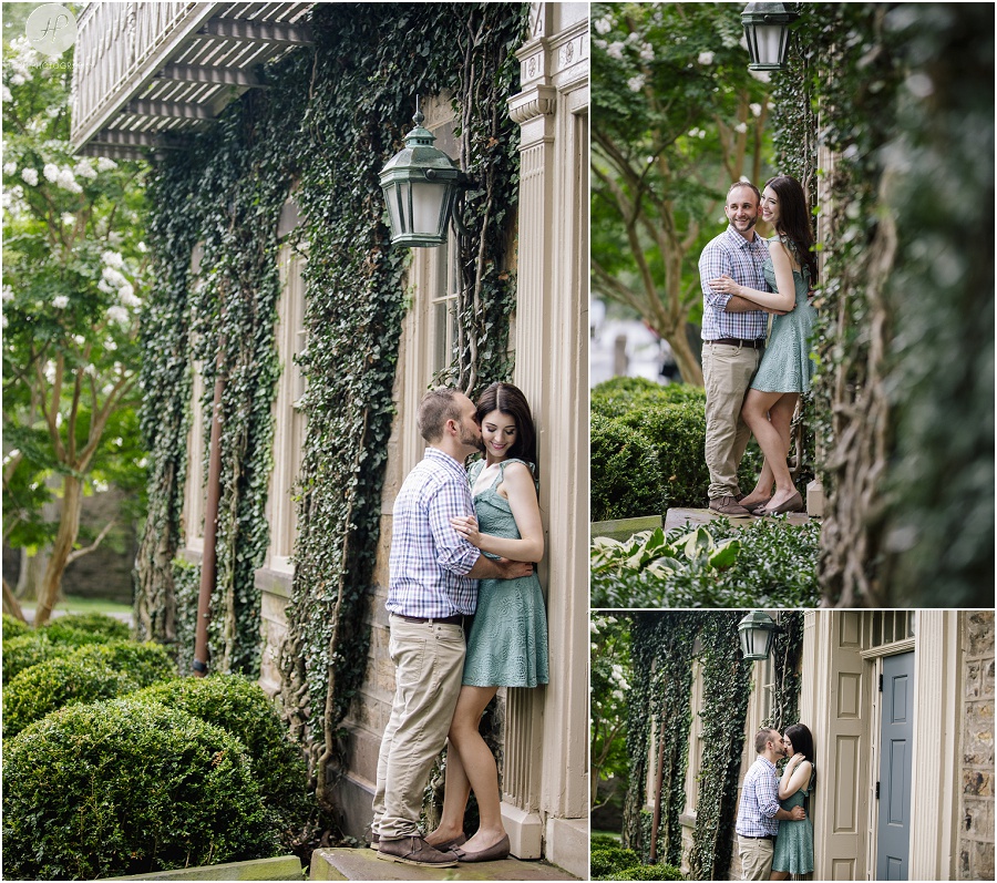 couple in Princeton university engagement session