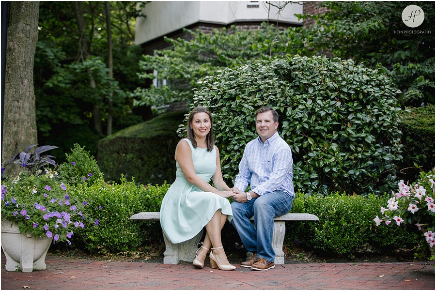 couple at library at spring lake engagement session
