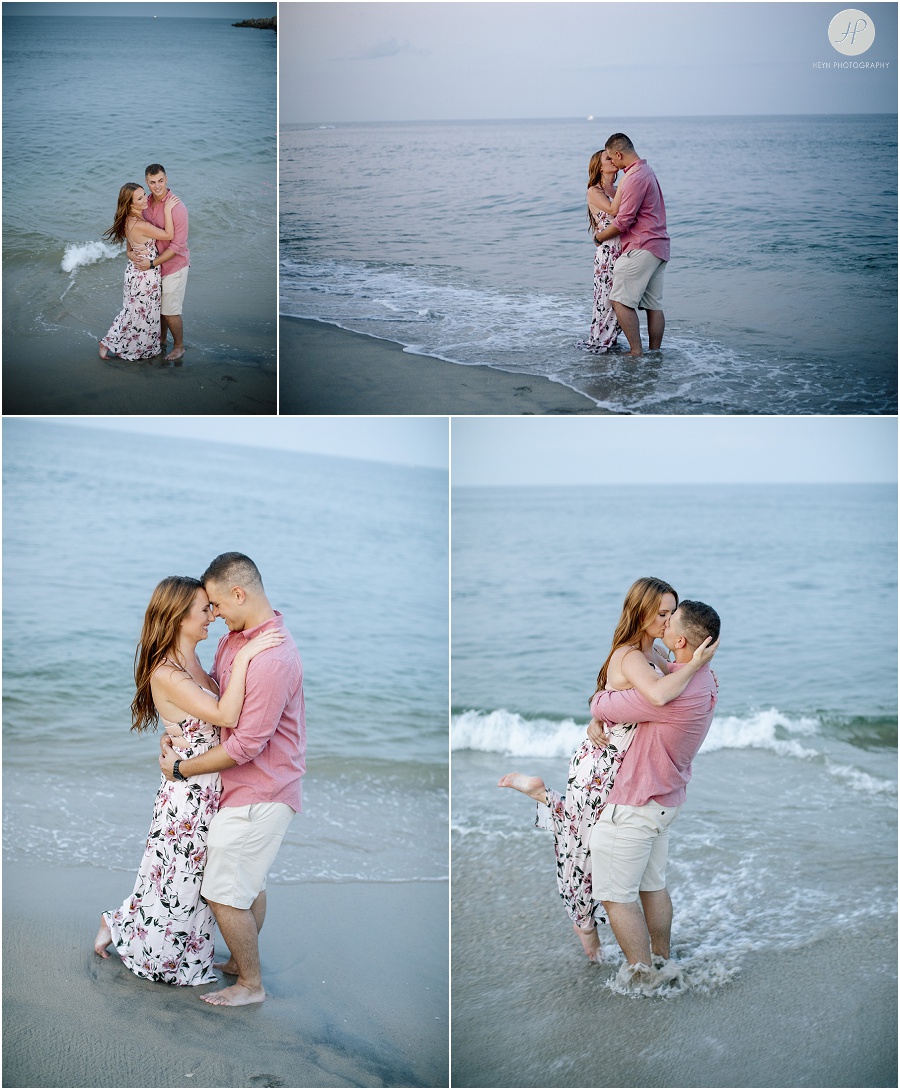 engaged couple on manasquan beach engagement 