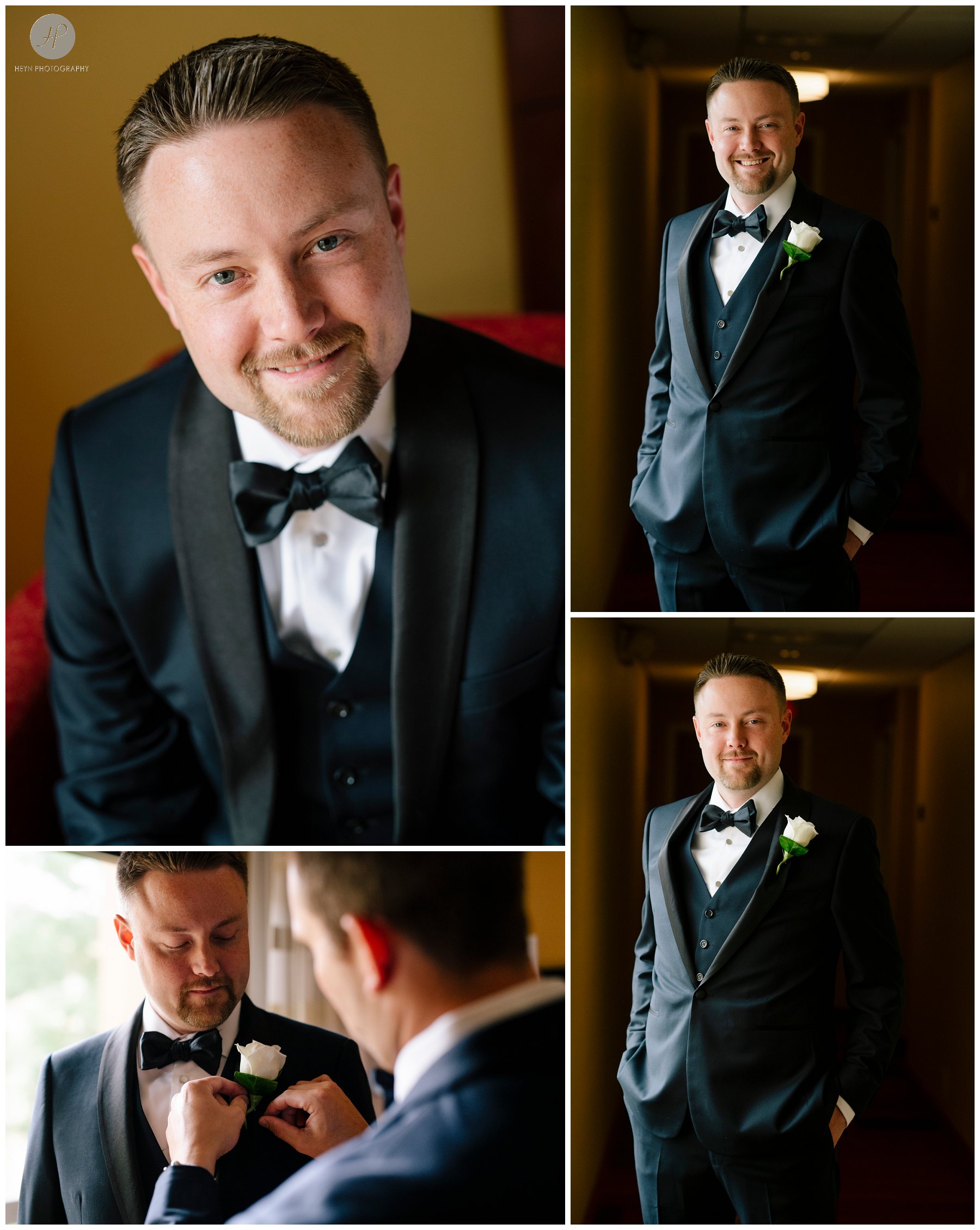 groom getting ready at addison park wedding in new jersey 