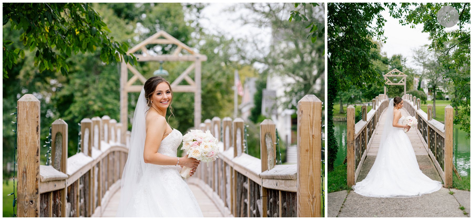 bride and groom at spring lake at addison park wedding in new jersey 
