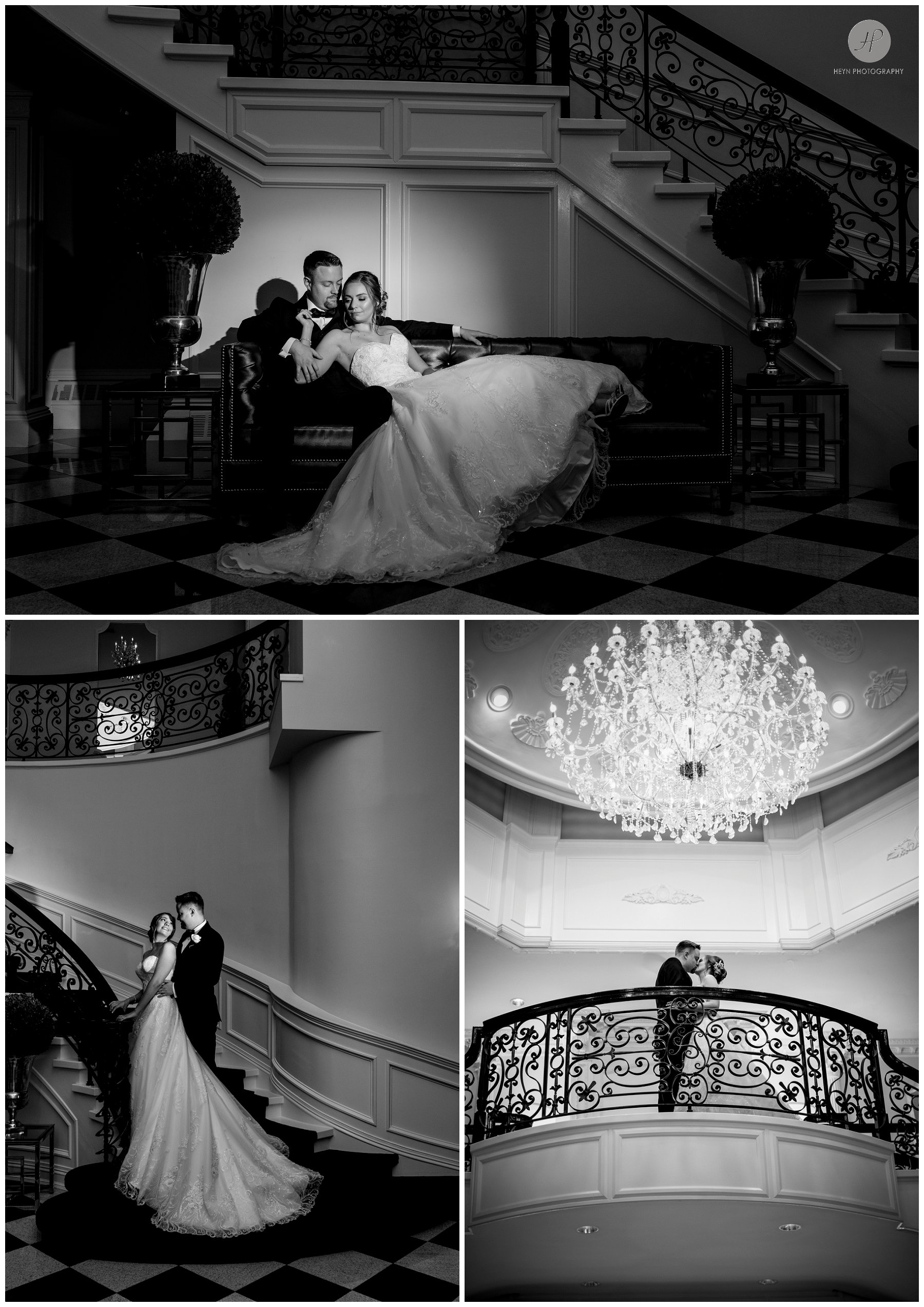 bride and groom foyer at addison park wedding in new jersey 