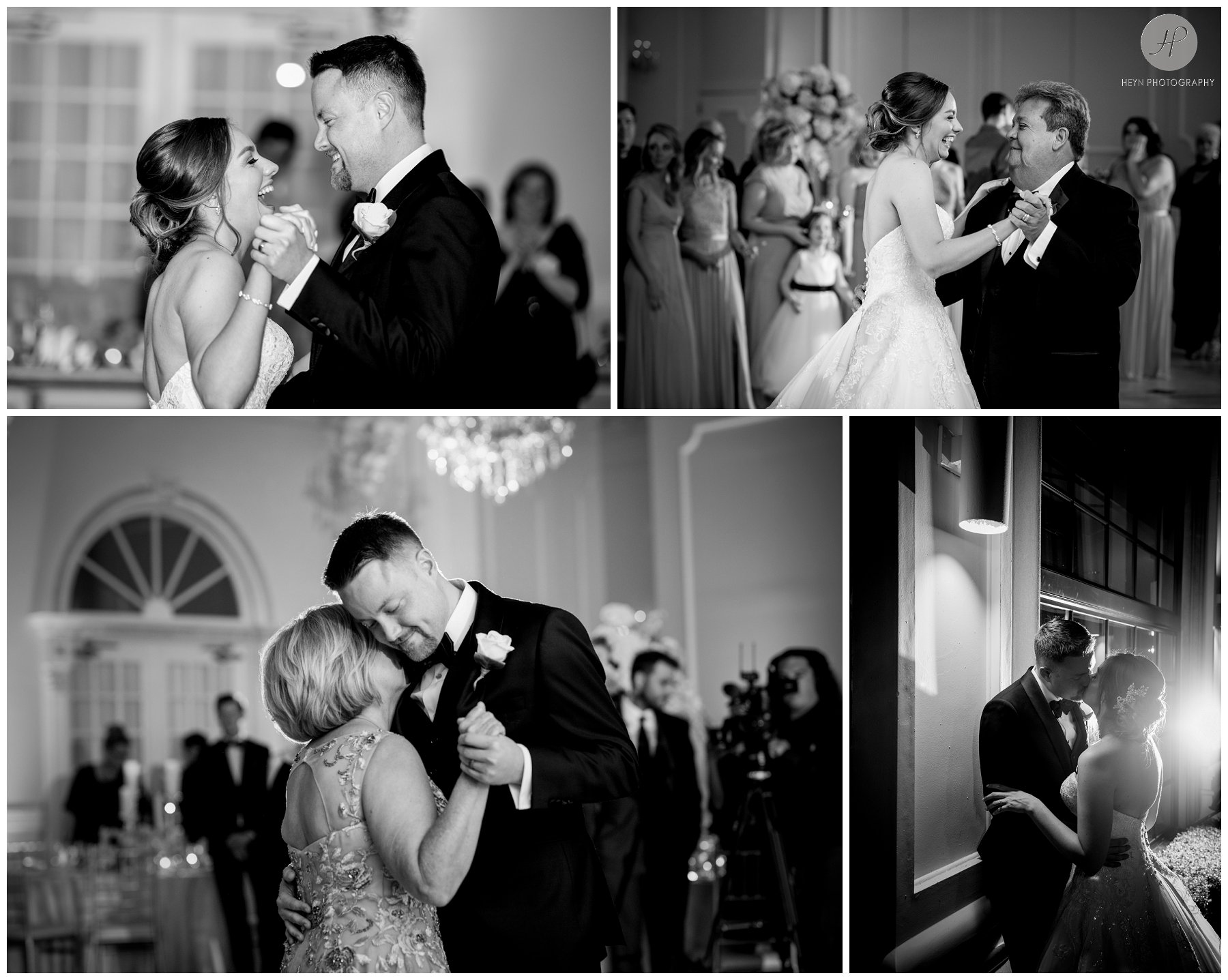 bride and groom dancing in ballroom at addison park wedding in new jersey 
