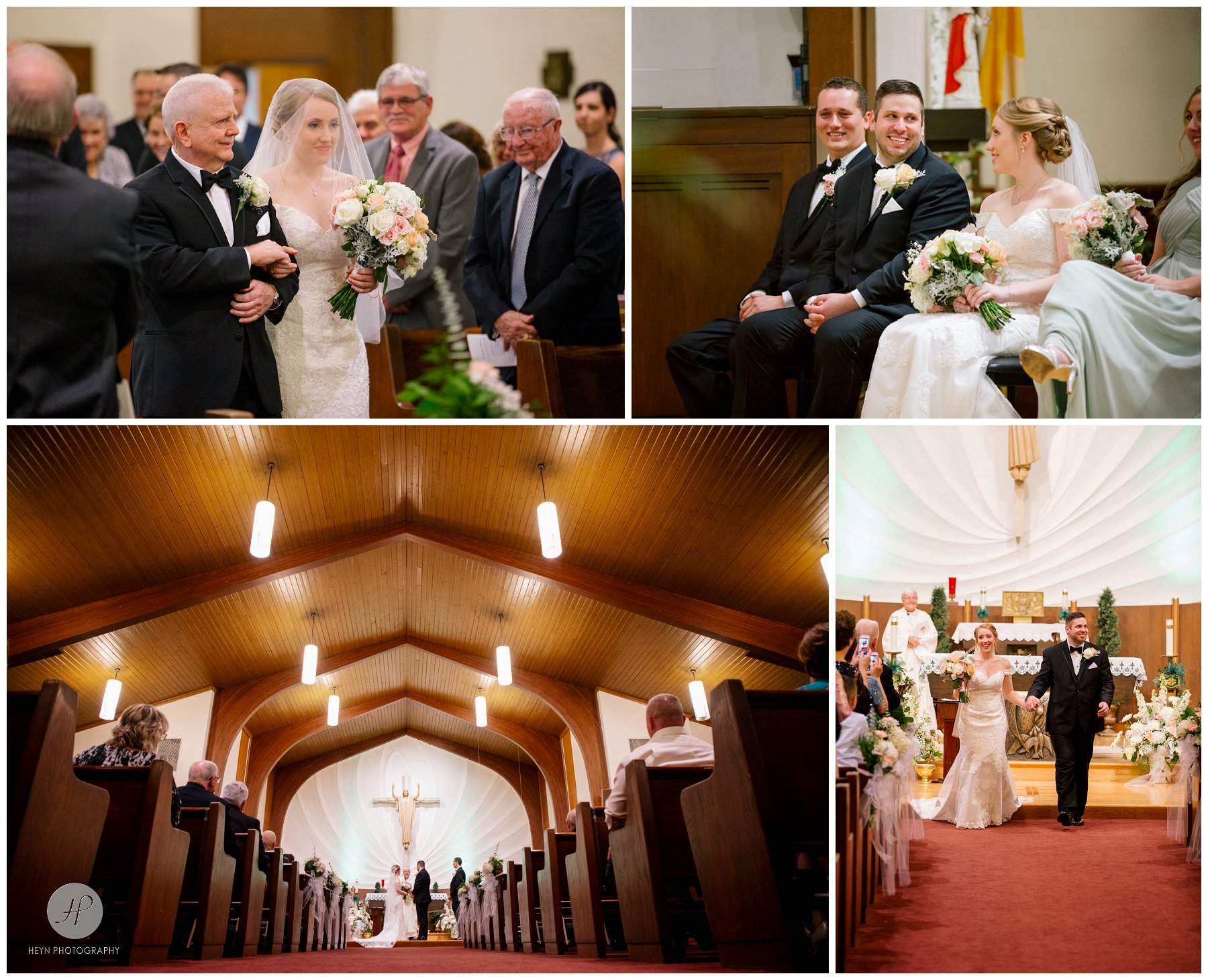 church ceremony at crystal point yacht club wedding in new jersey 