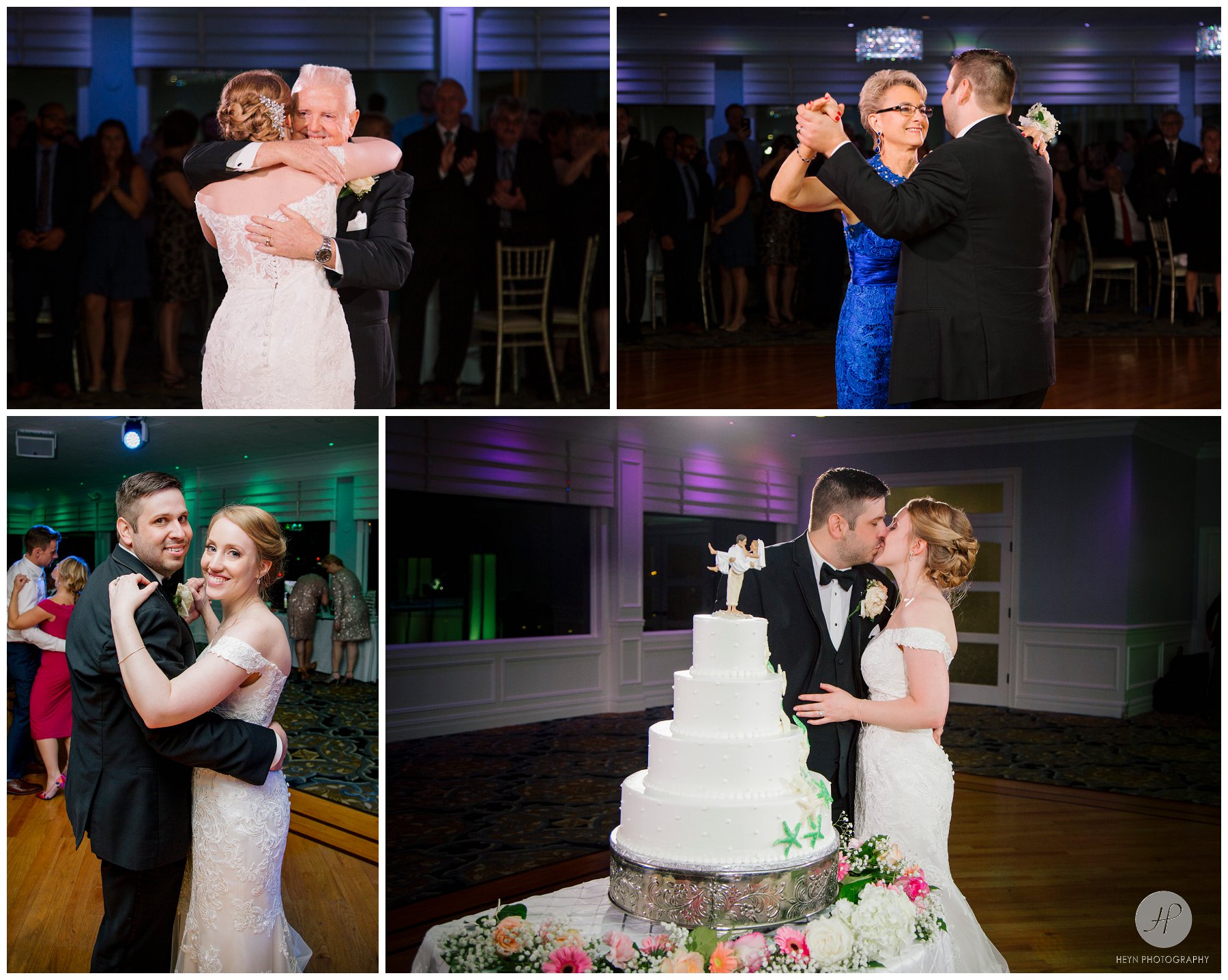 bride and groom first dance at crystal point yacht club wedding in new jersey 