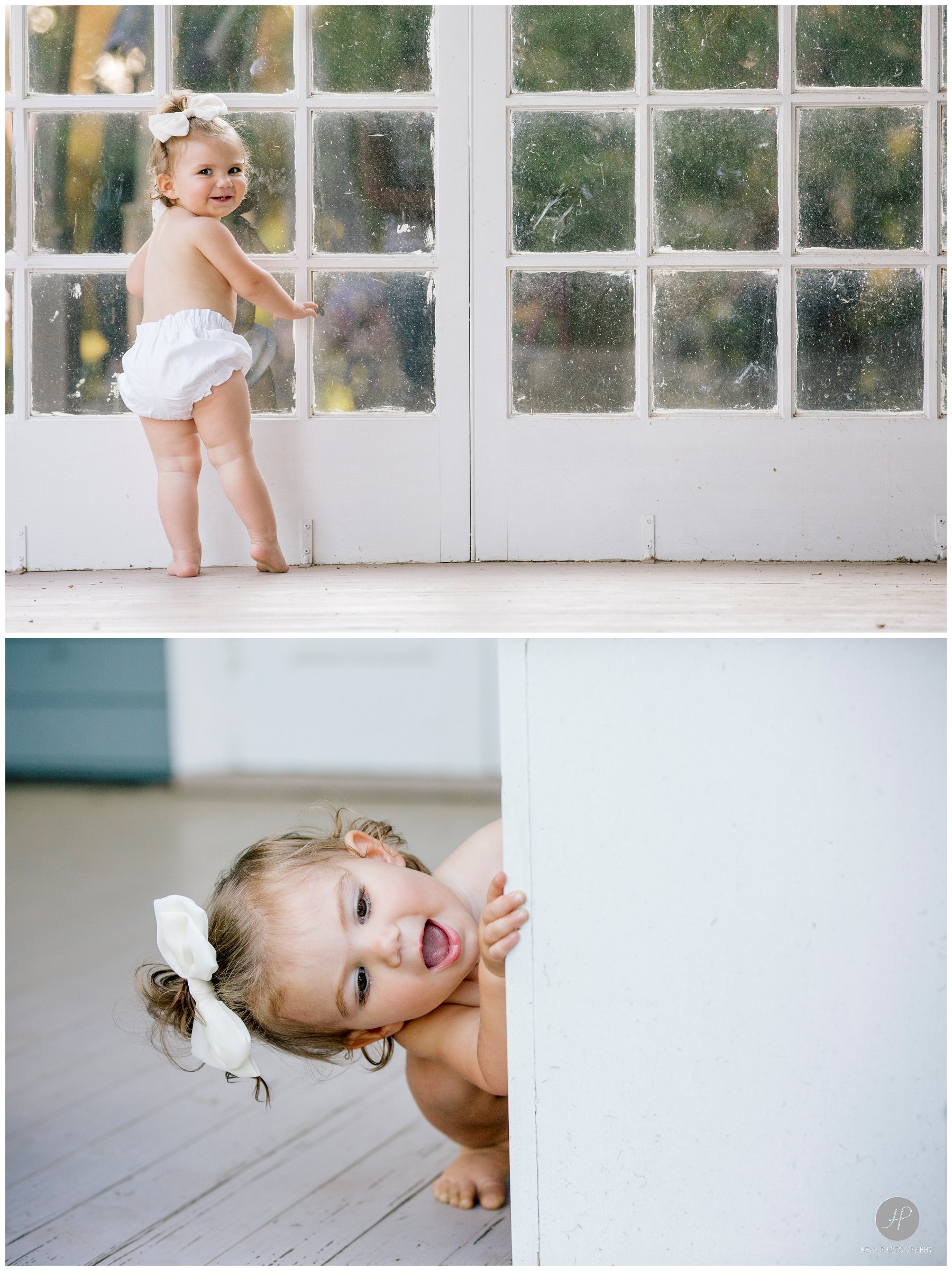 little girl playing at bayonet farm family session