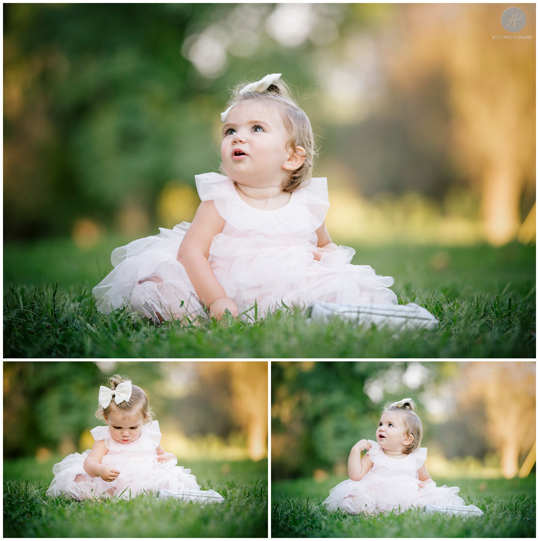 little girl playing at bayonet farm family session