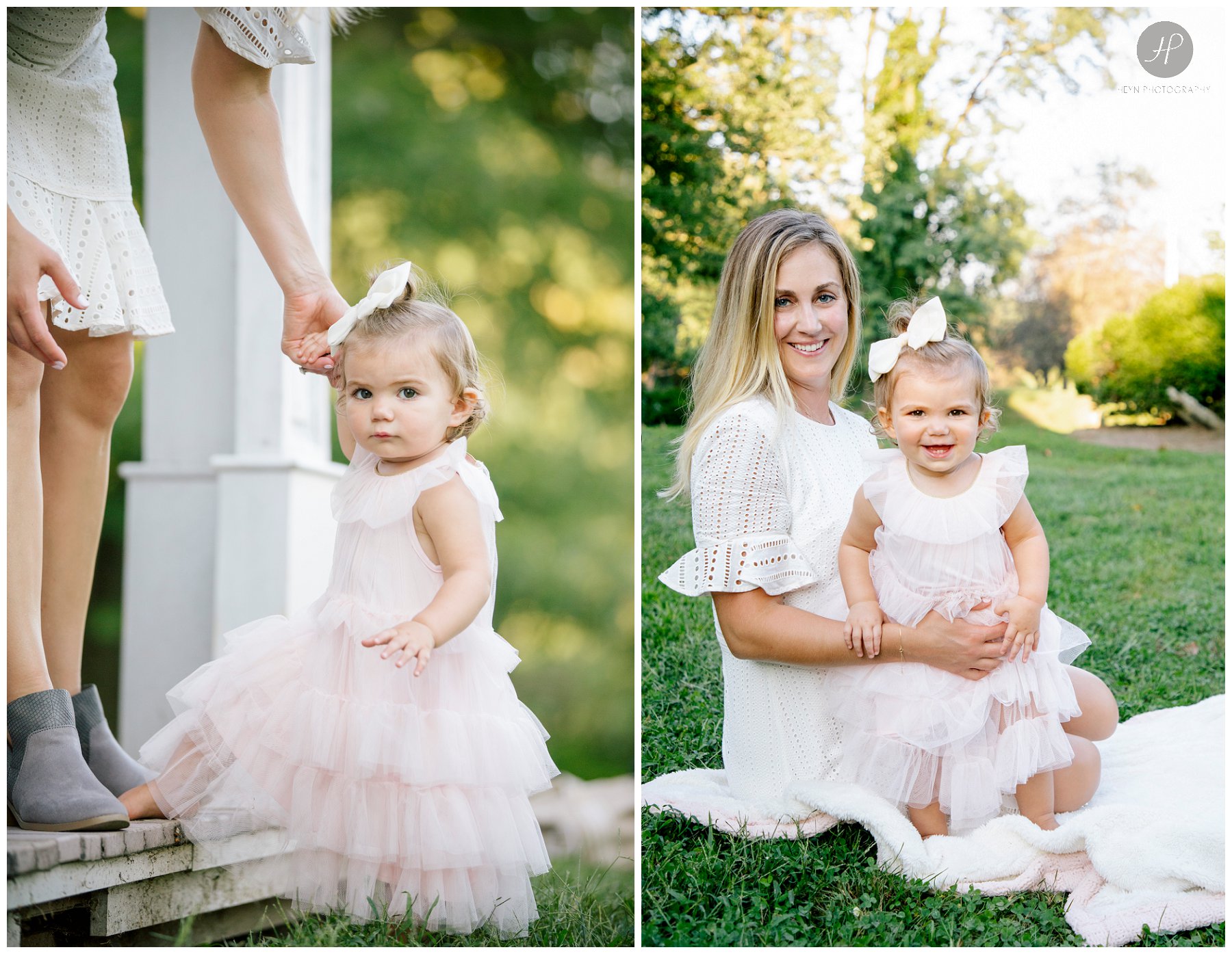 little girl and mom at bayonet farm family session