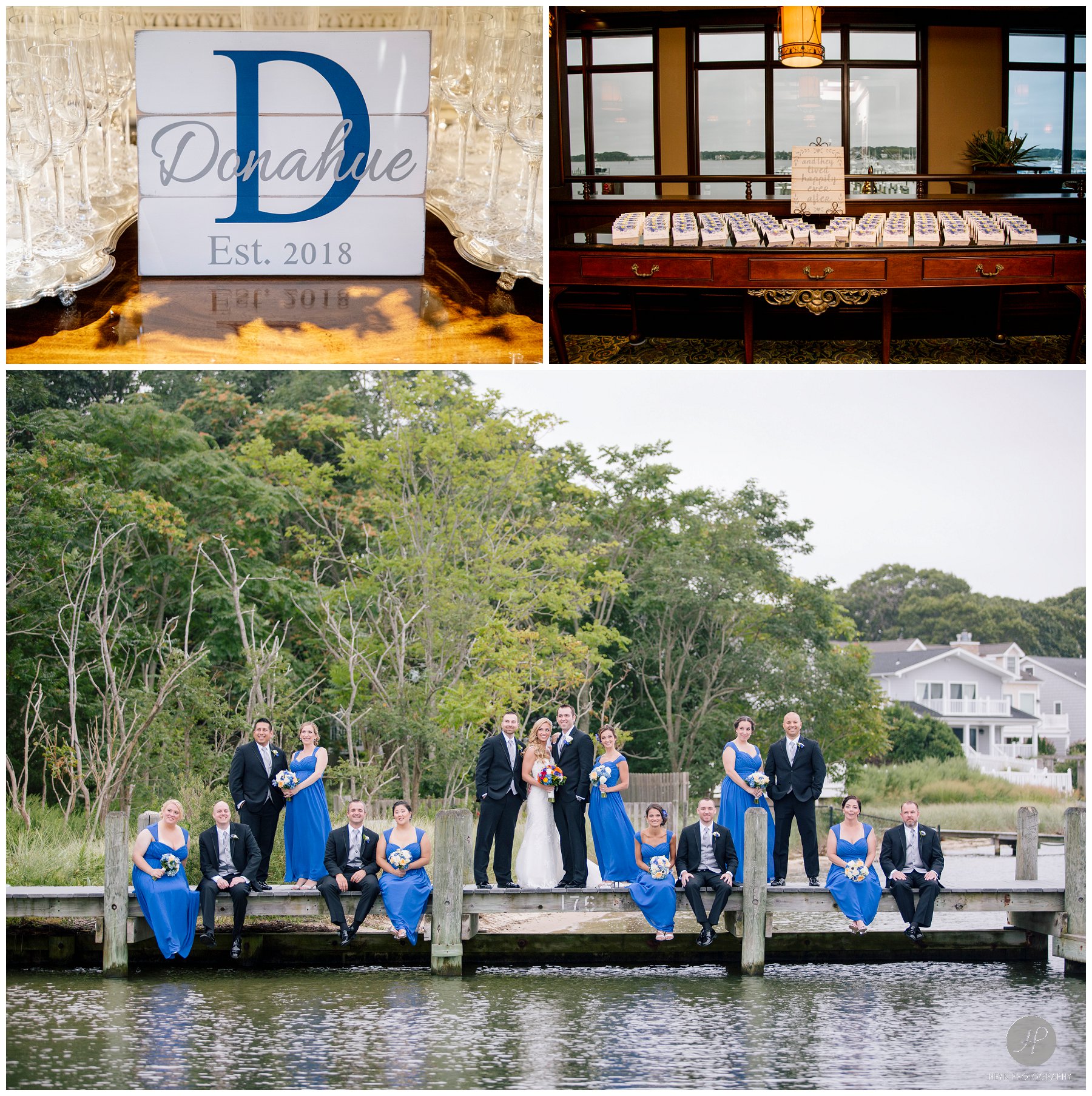 bridal party at clarks landing yacht club wedding in new jersey