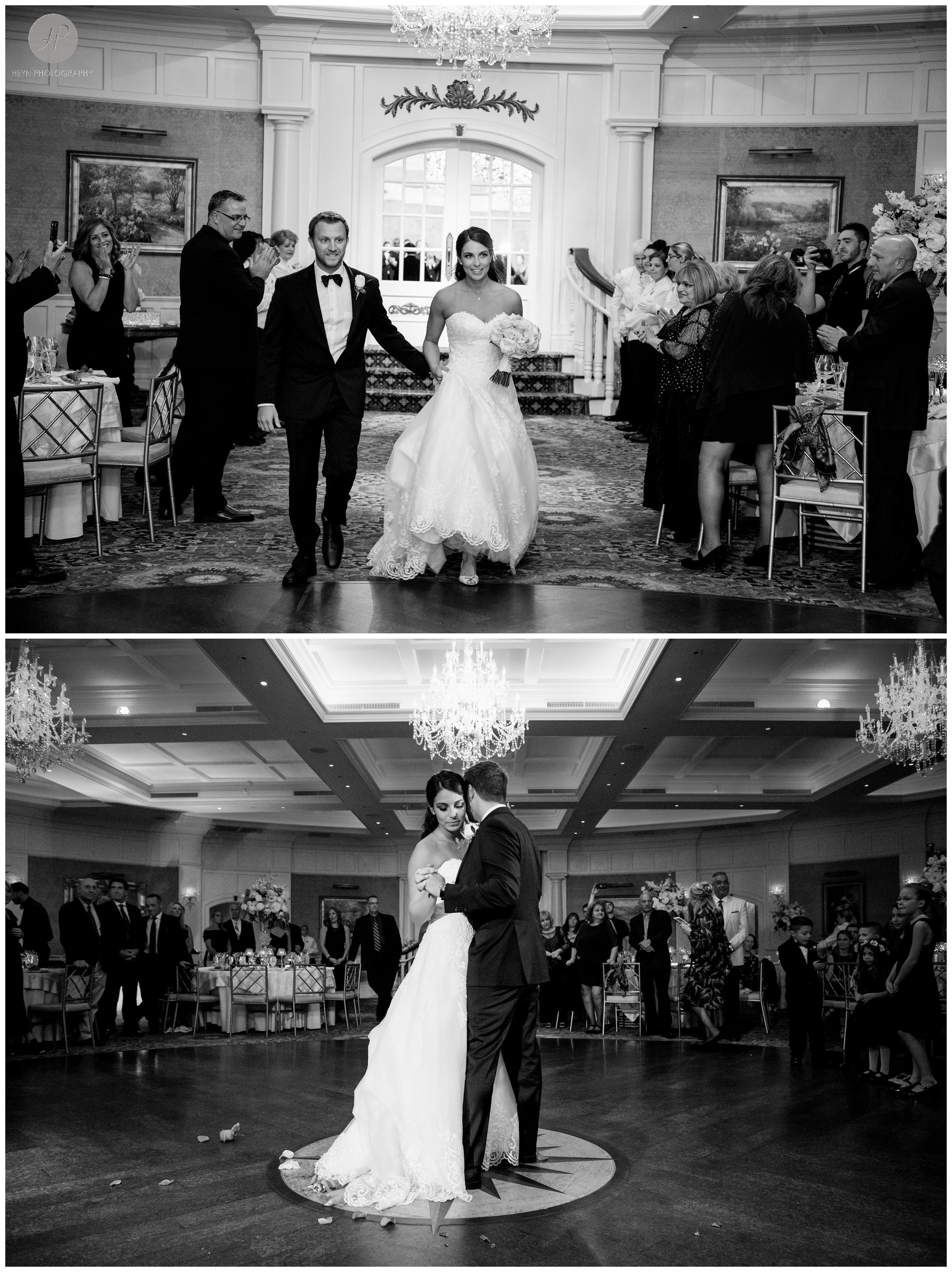 bride and groom first dance at clarks landing yacht club wedding in point pleasant new jersey 