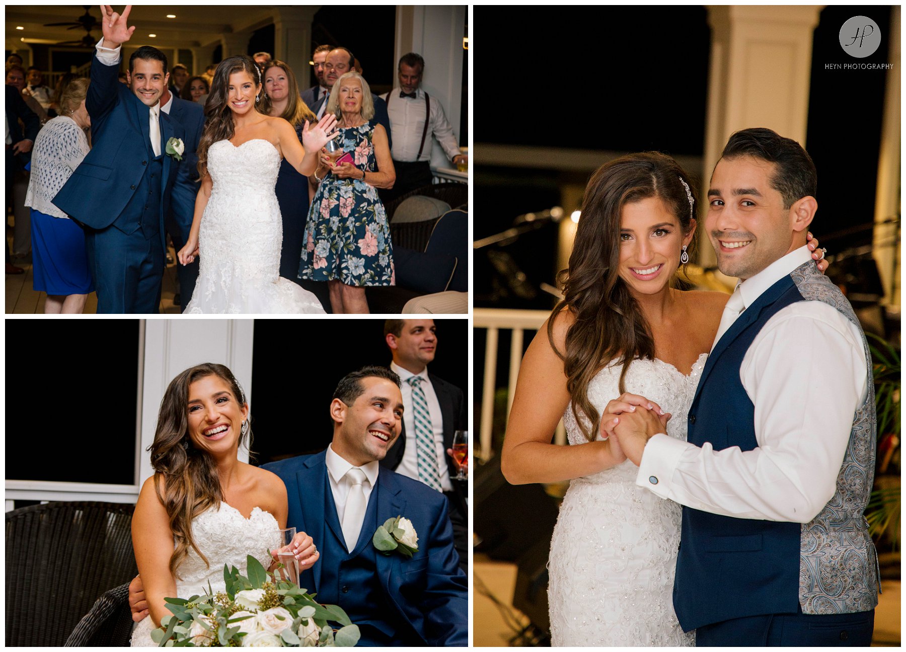 bride and groom first dance at edgewater beach club wedding in new jersey