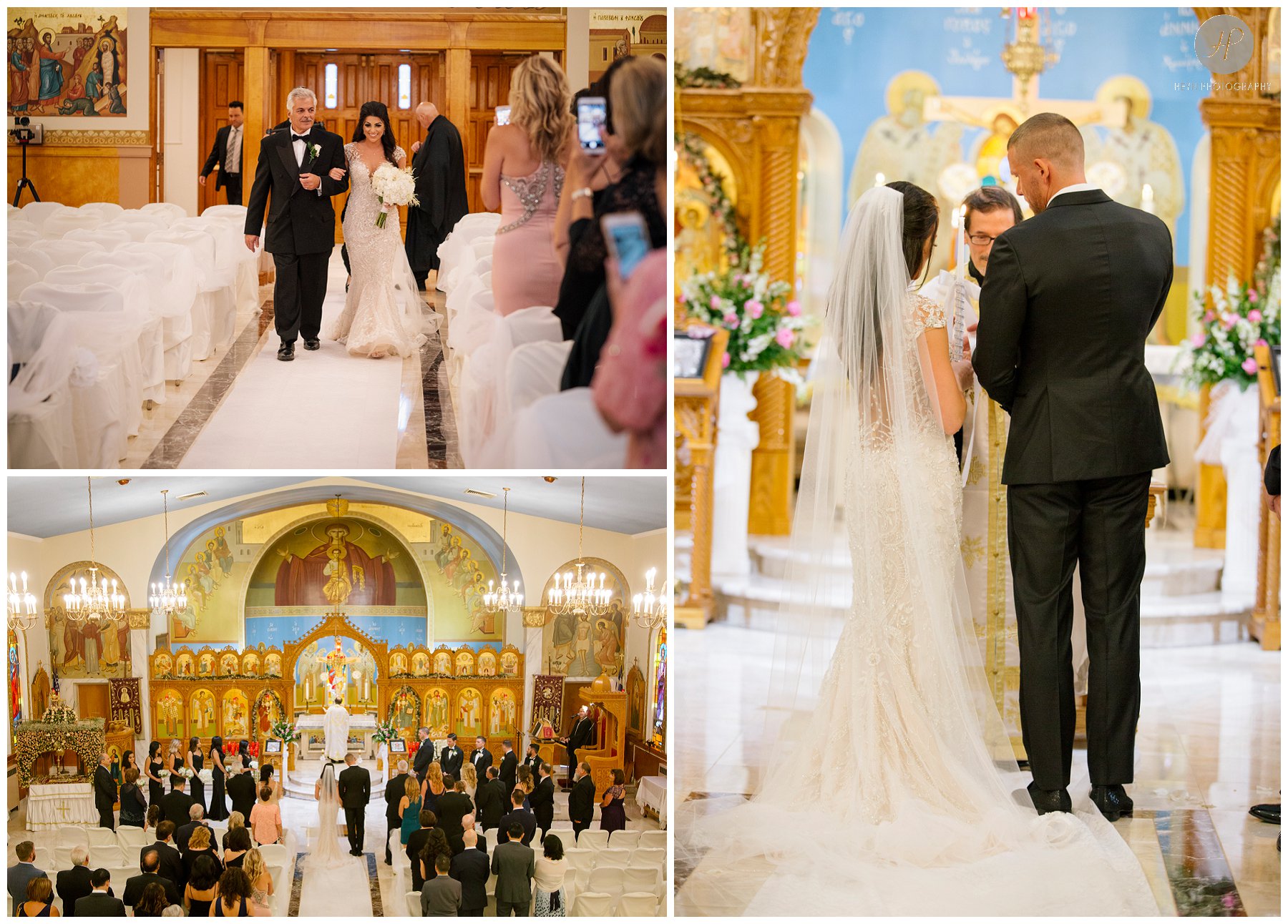 orthodox Greek ceremony at palace at somerset park wedding