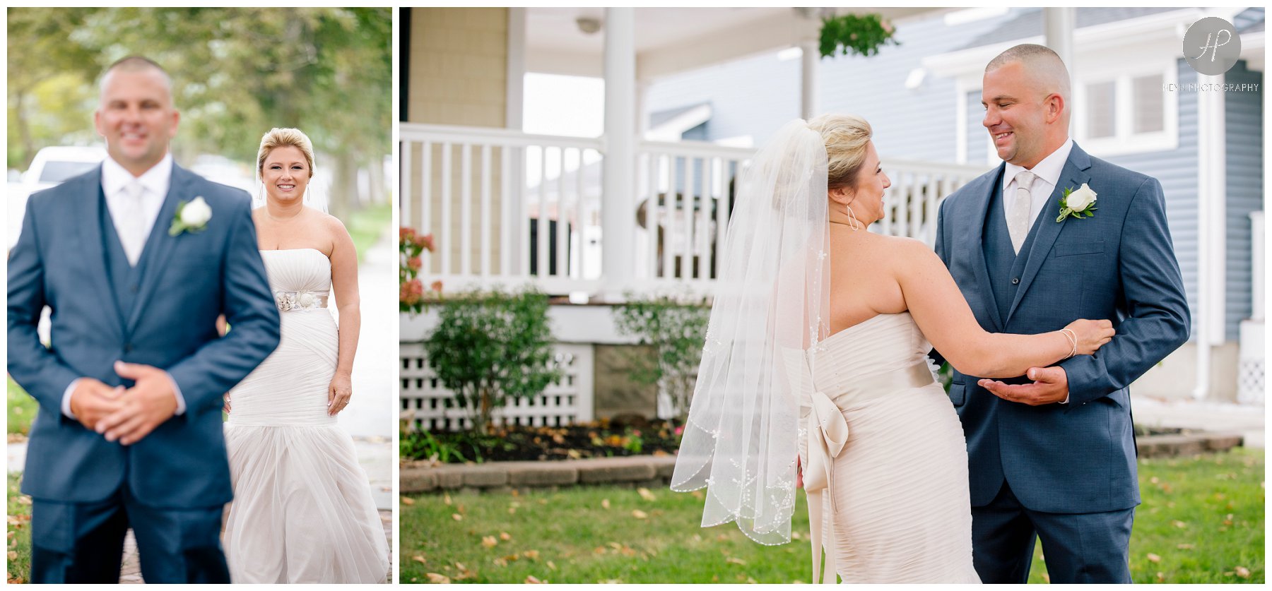 first look before salt creek grille wedding in new jersey 