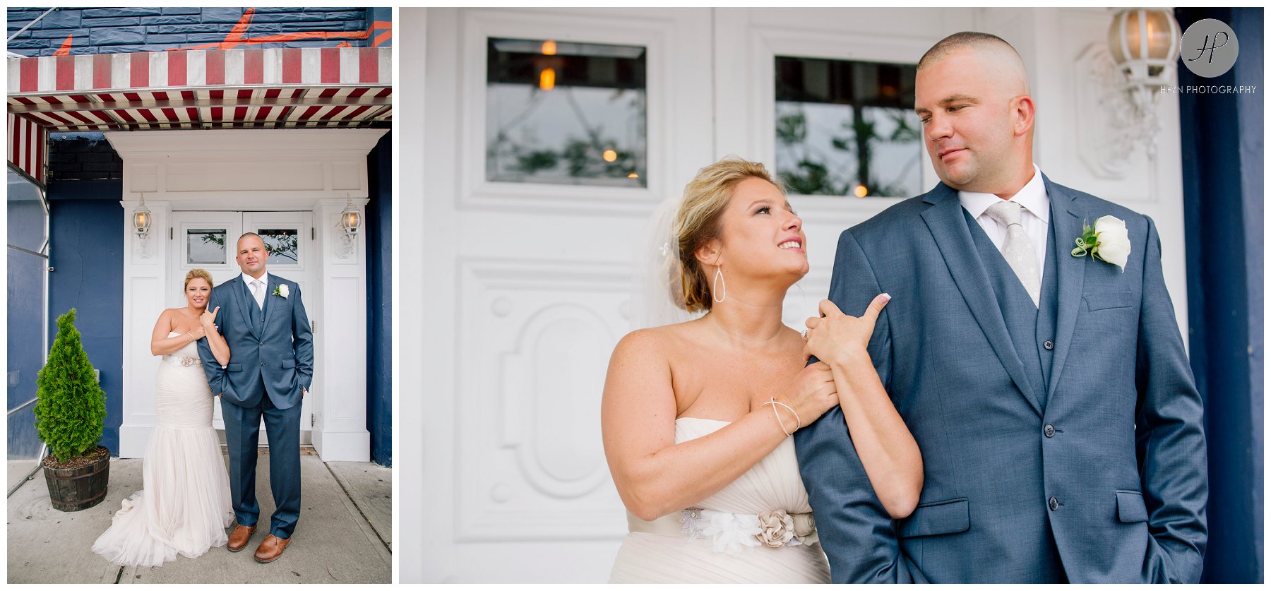 bride and groom at asbury park before salt creek grille wedding in new jersey 