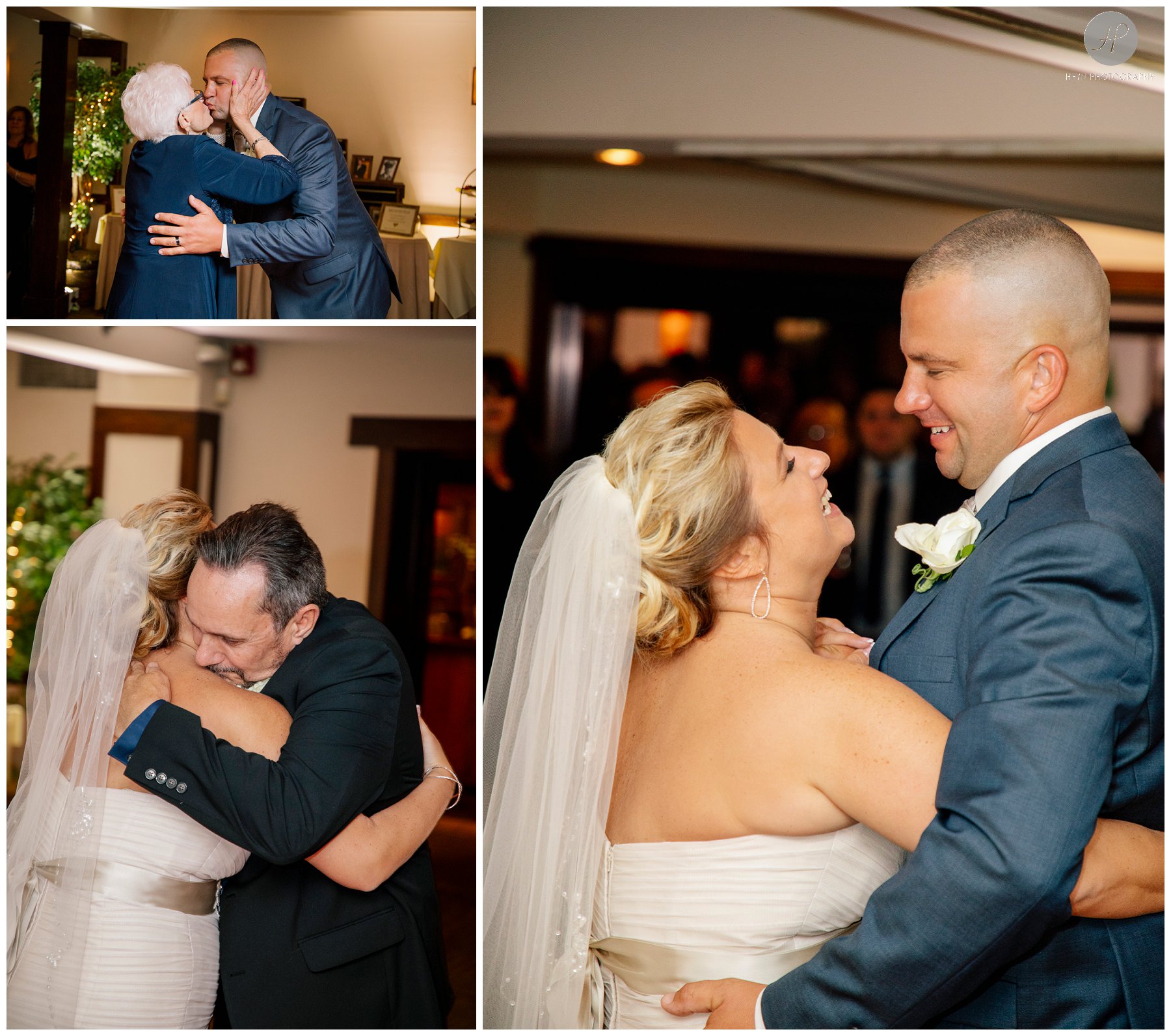 bride and groom first dance at salt creek grille wedding in new jersey 