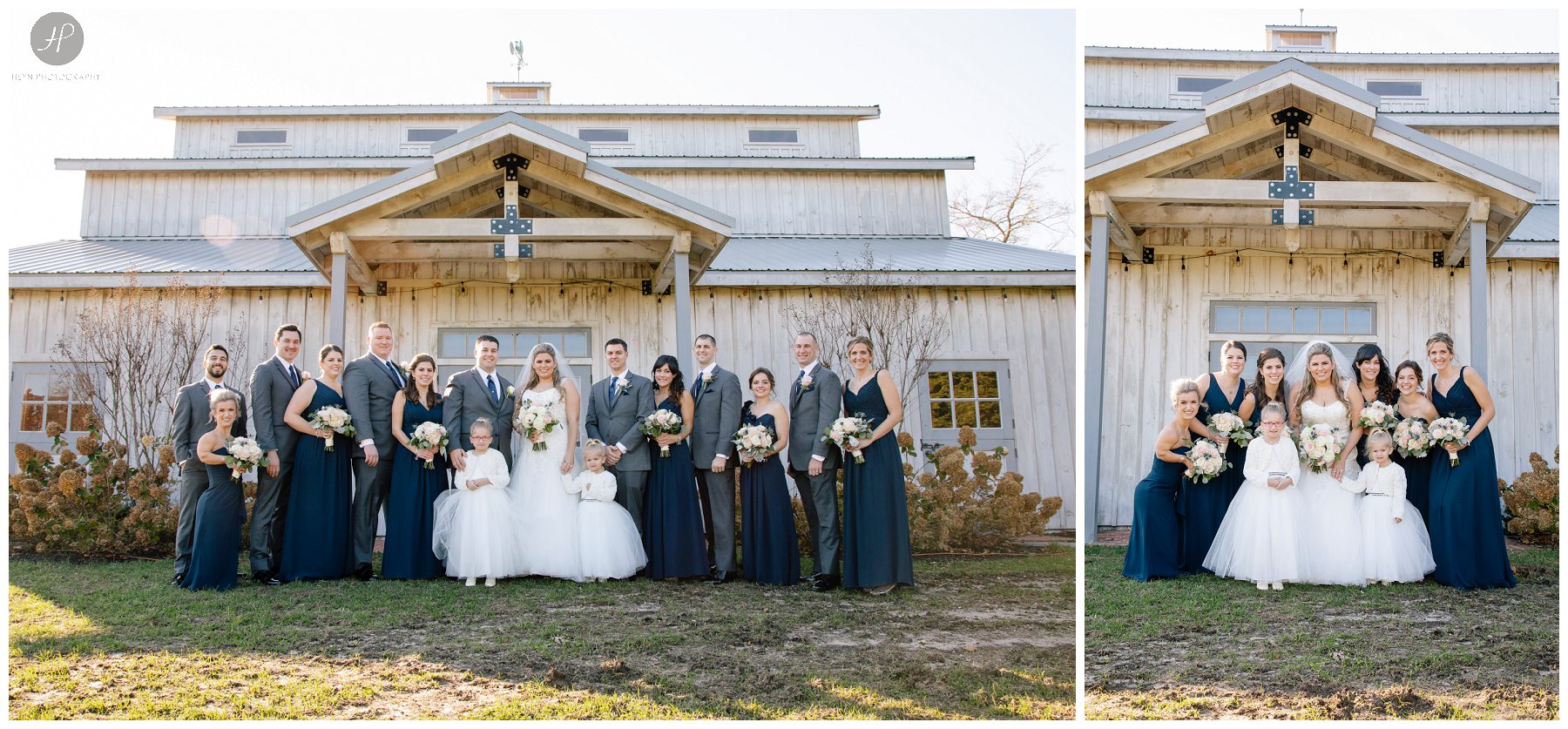 bridal party at edel haus alpaca farm before south gate manor wedding in new jersey