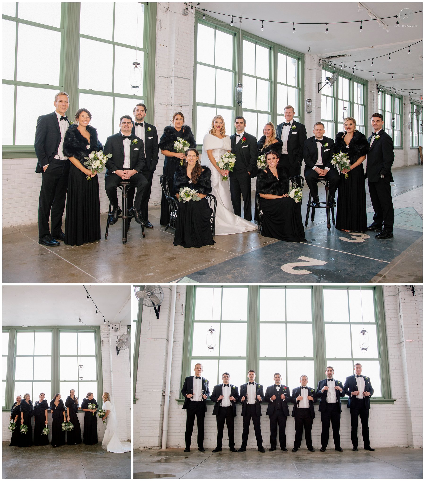 bridal party in conventional hall in asbury park for spring lake bath and tennis club wedding in new jersey