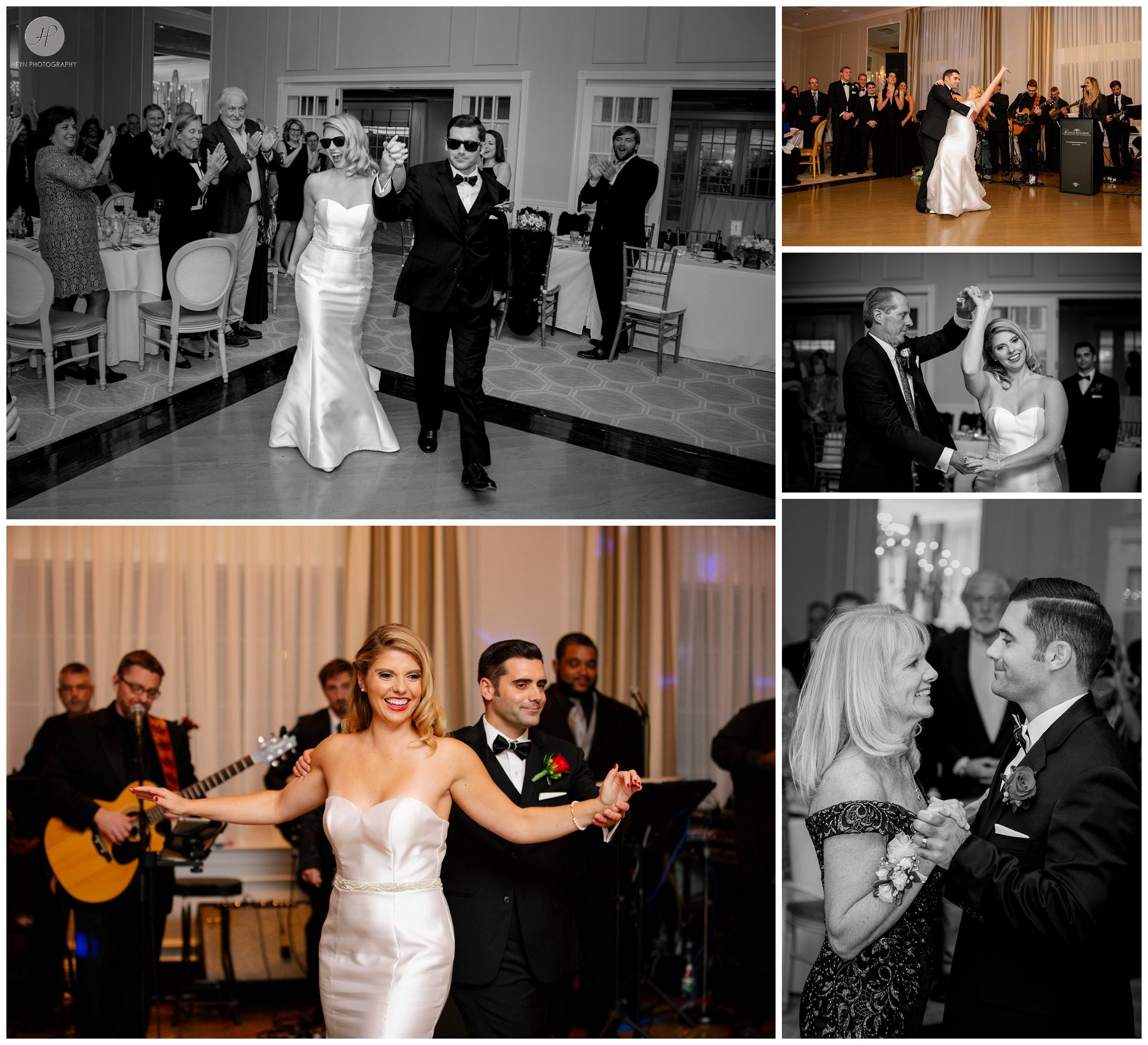 bride and groom first dance at spring lake bath and tennis club wedding in new jersey