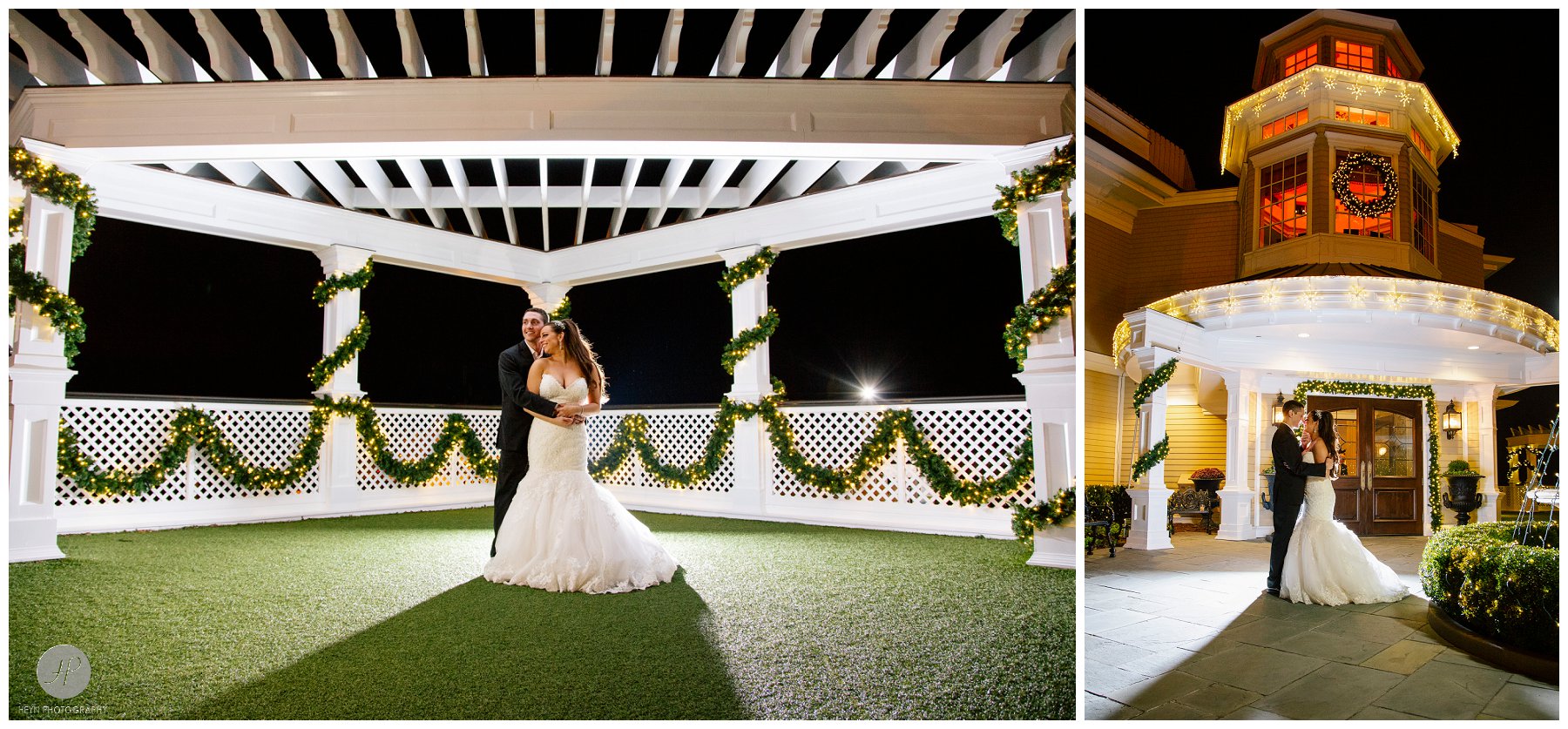 end of the night outdoor bride and groom at clarks landing yacht club wedding