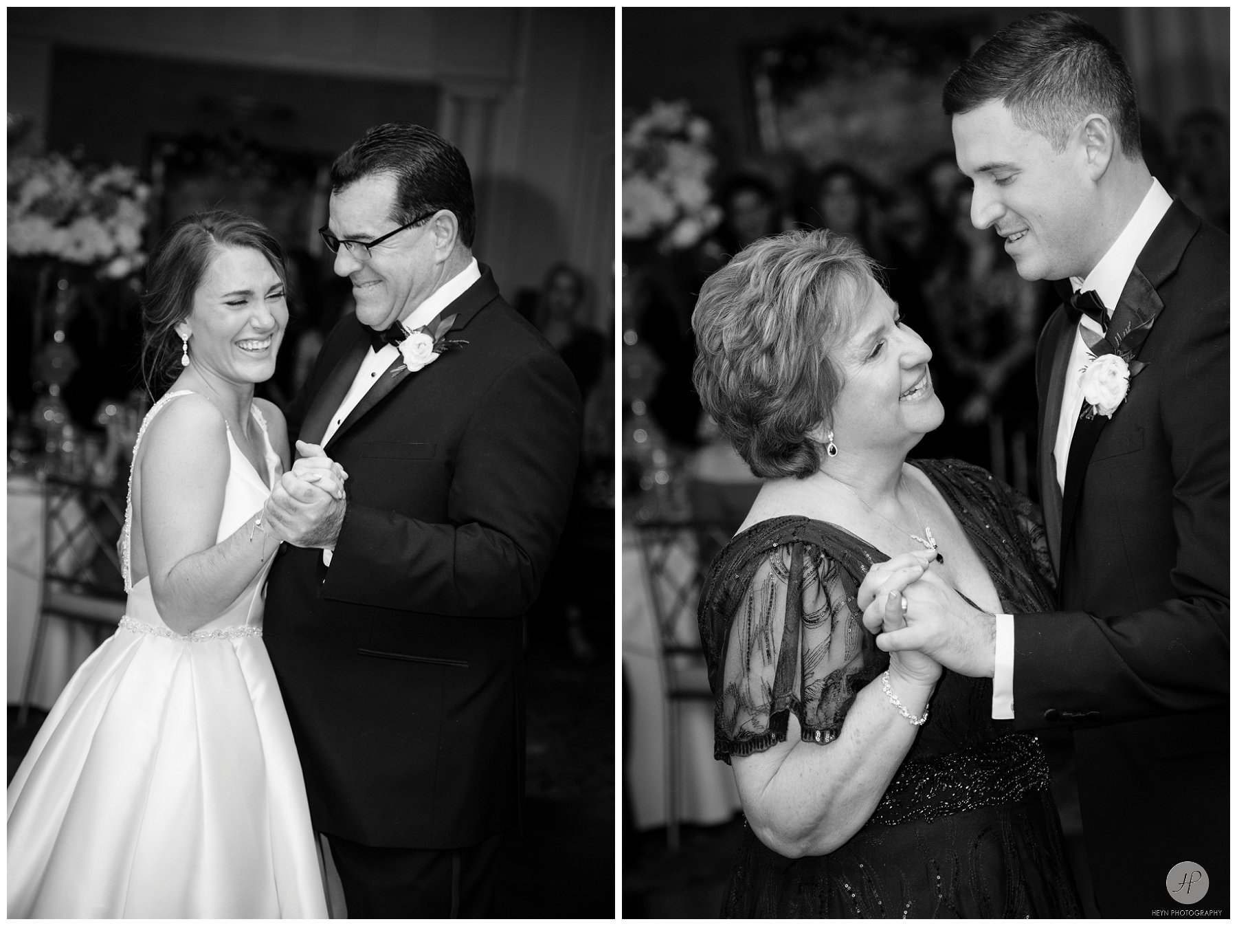 dancing with parents at clarks landing yacht club wedding