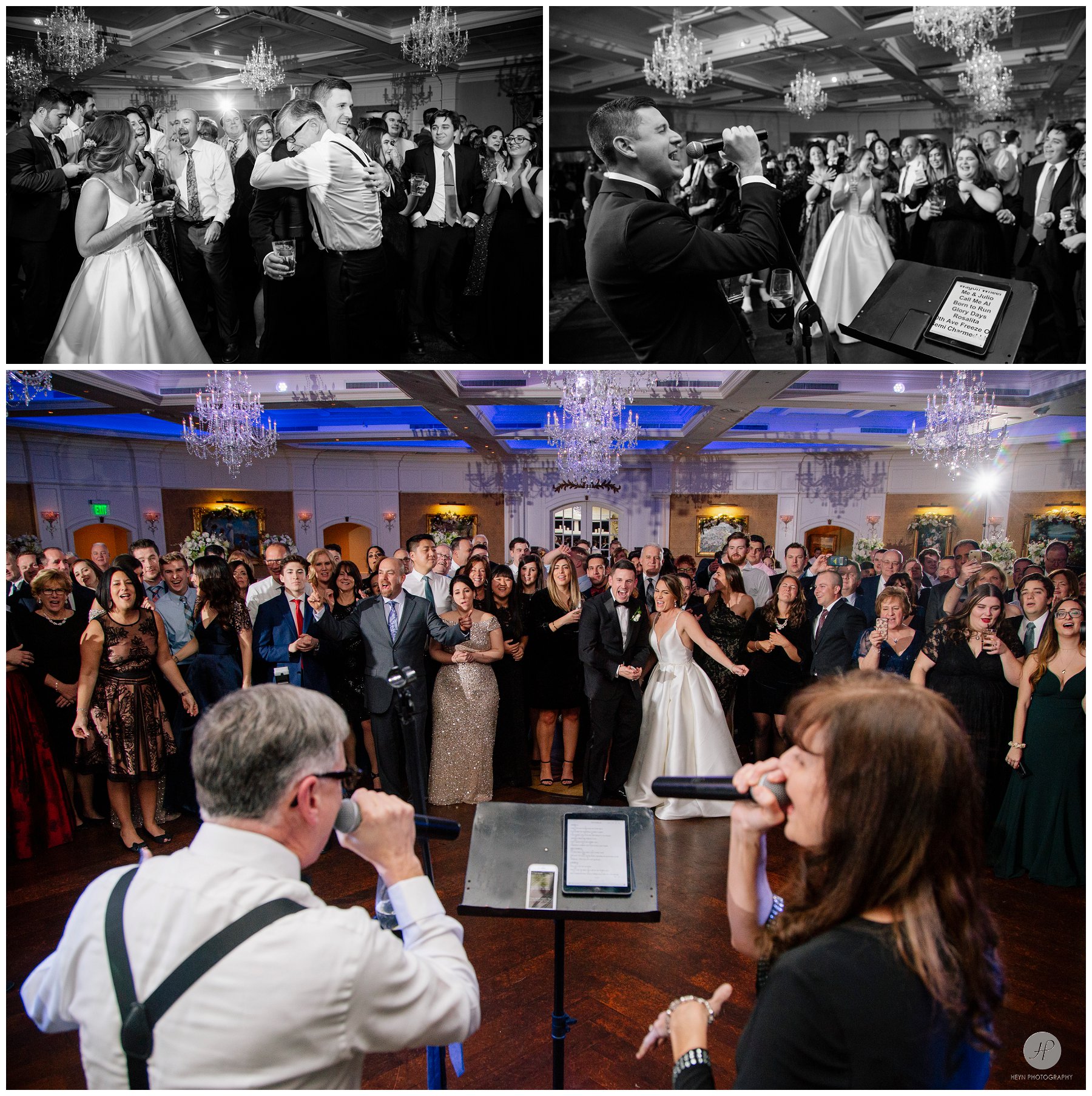 dancing and band at clarks landing yacht club wedding