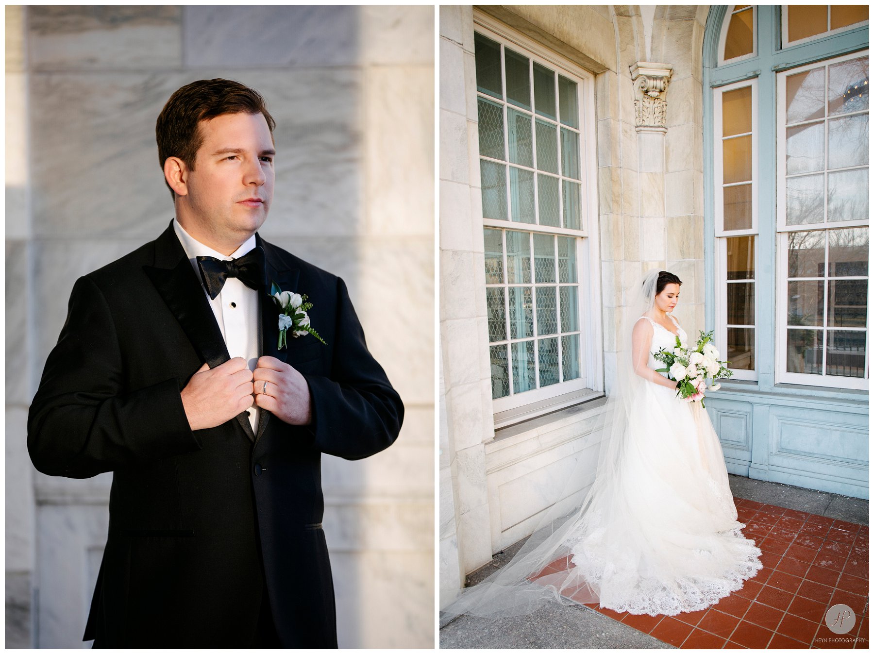 wedding photos of bride and groom outside in asbury park nj