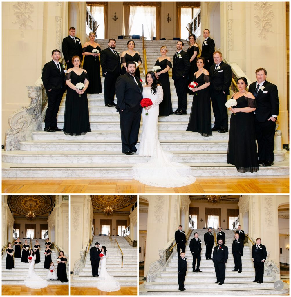 bridal party photos in monmouth university