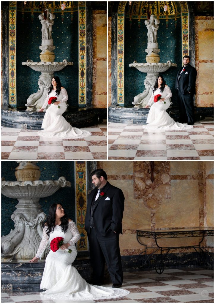 romantic photos of bride and groom in monmouth university