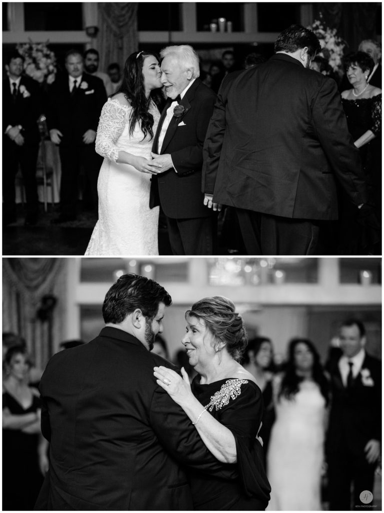 black and white photos of parents dance