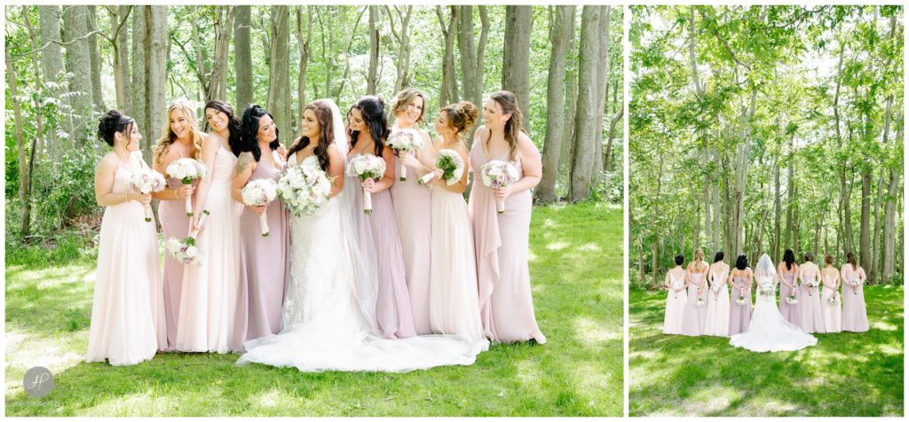 bridal party photos at allaire state park