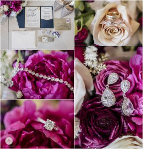 bride details of deep pinks and tans