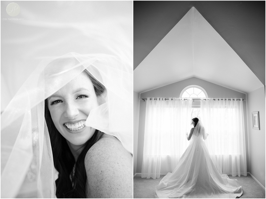 black and white bridal portraits at clarks landing yacht club 