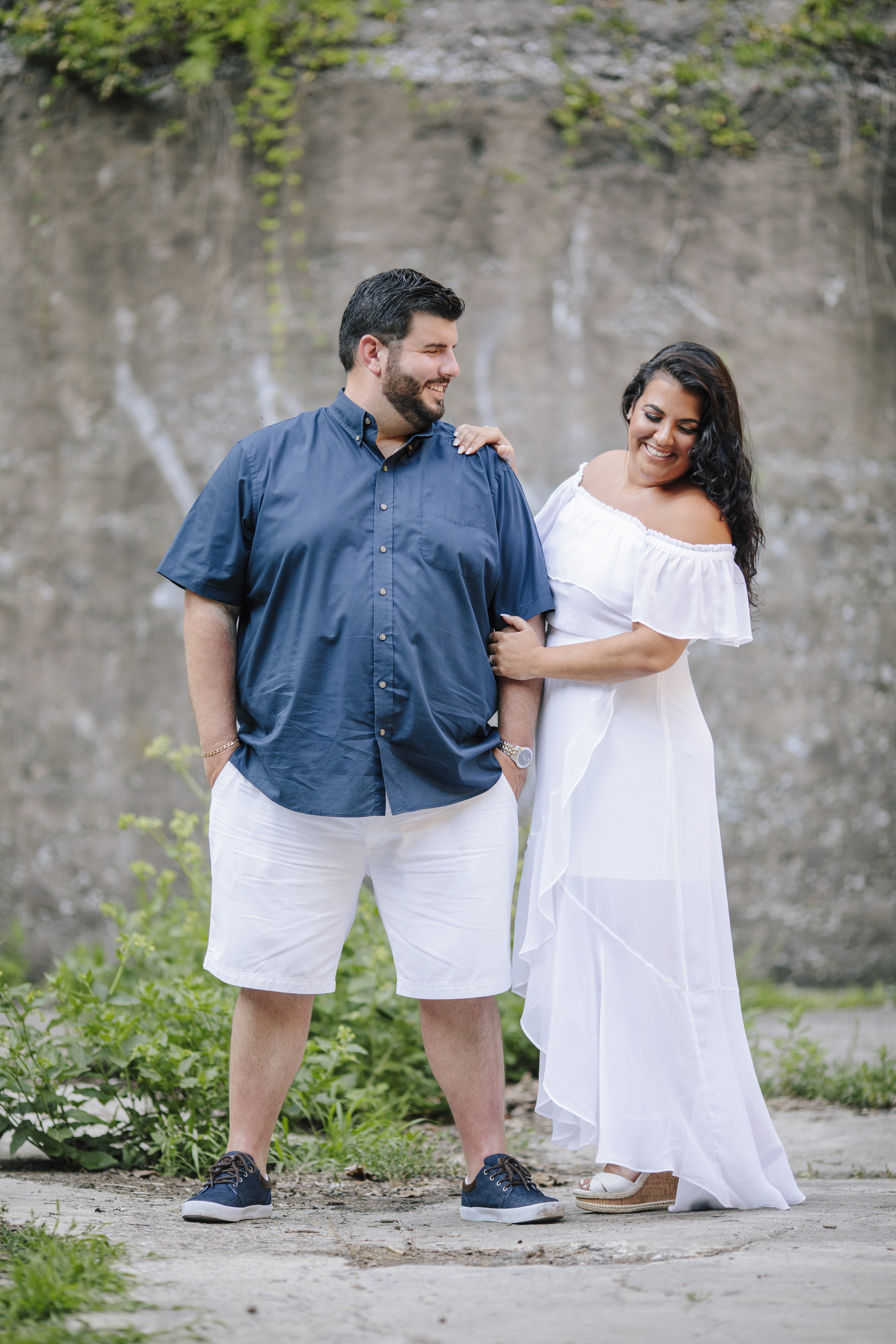 couple in historic sandy hook base engagement session