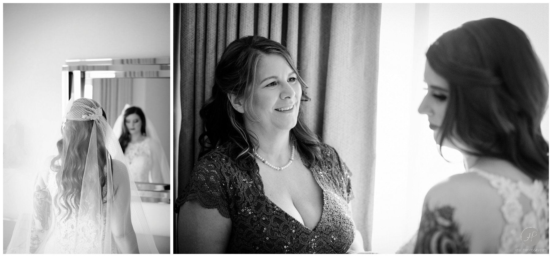 black and white photos of bride getting ready