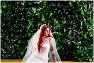 dramatic nature bridal portrait