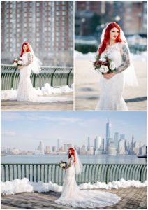 jersey city waterfront bride outdoor photo