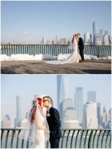 jersey city waterfront bride and groom outdoor photos