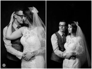 black and white photos of bride and groom at landmark loews jersey theatre wedding